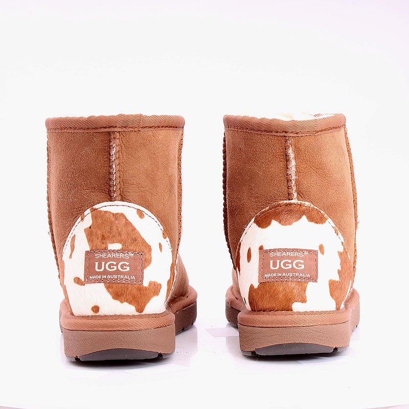 Australian Made Shearers UGG Mini Short Boots with Animal Print Patch